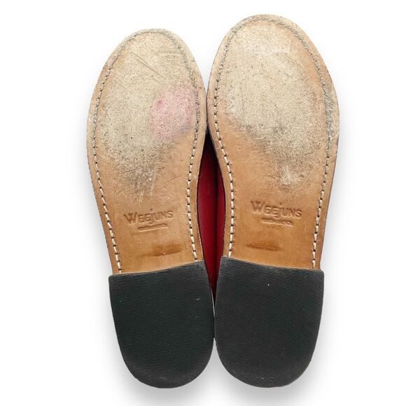 Bass x Rachel Antonoff Red Leather Wendybird Plaid Weejuns Penny Loafer Size 6 - Picture 15 of 16
